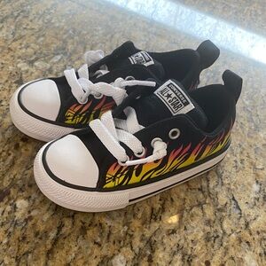Converse Kids' Black and Yellow Flame Sneakers - New without Box Size 7